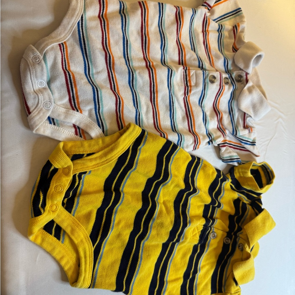 Wonderkids Vibrant Striped Onesies, (Size 12 Months), 2 Baby Outfits - Picture 2 of 11